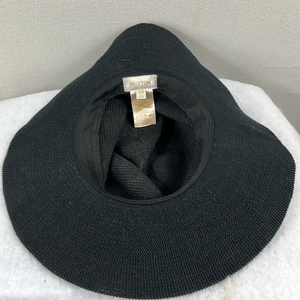 Brixton Wide-Brim Hat Womens Size XS 6 3/4‎ Black Woven